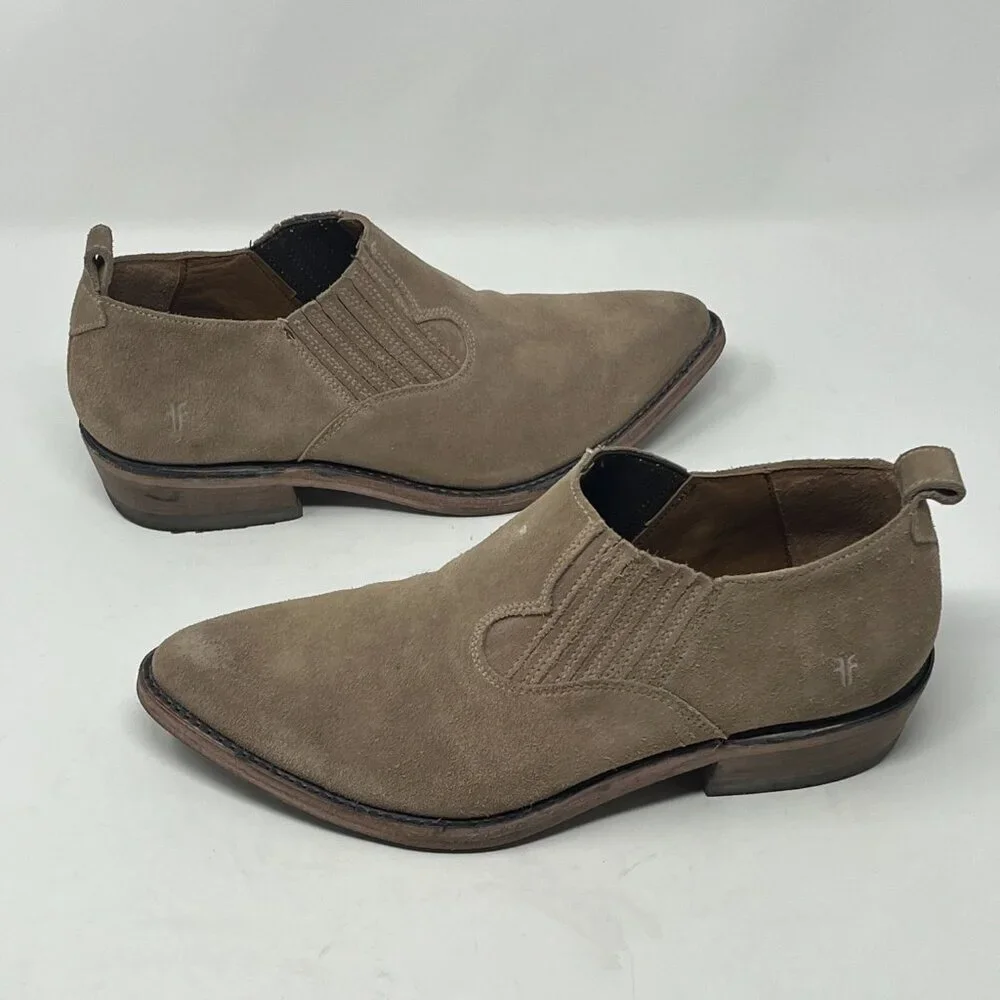 FRYE Billie Shootie booties 8 shoes taupe suede western women